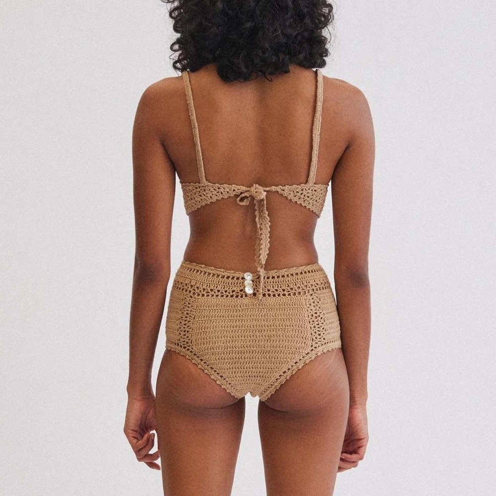 NEW🌟 Free People She Made Me Essential High-Waisted Crochet Bikini Bottoms